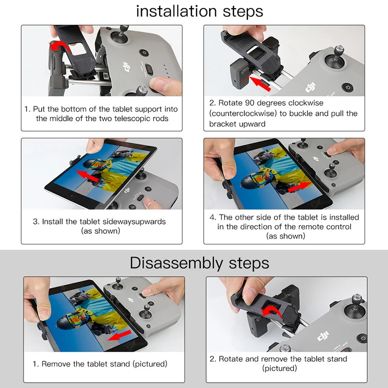 tablet support is (counterclockwise) to buckle and the middle of the two telesco