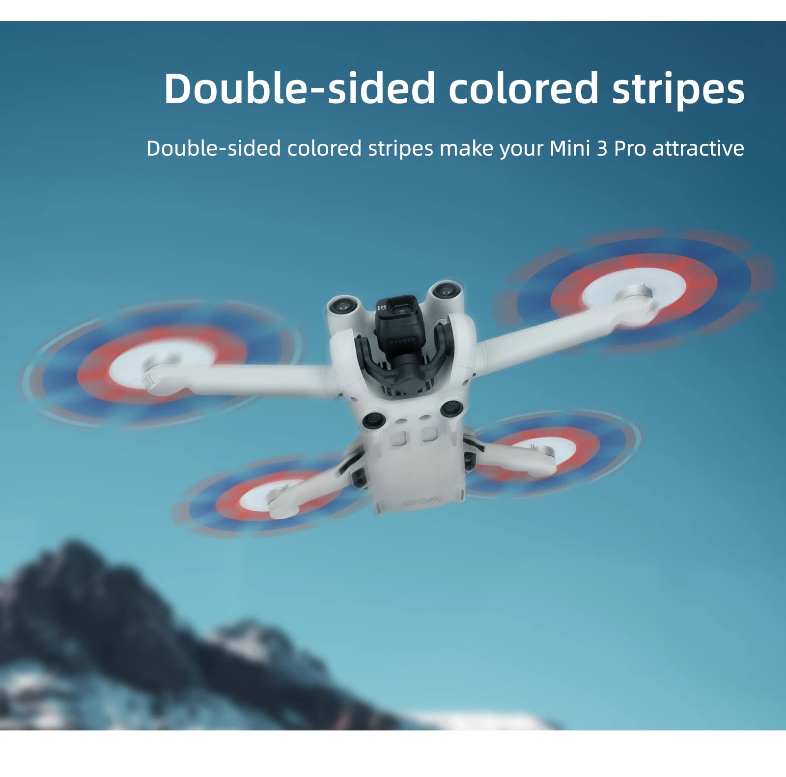 DJI Mini 3 Propellers Compatible with DJI Mini 3 pro Drone Replacement Low-Noise and Quick-Release Blades Props Accessories 9 DJI Mini 3 Propeller, Double-sided colored stripes Make your Mini 3 Pro attractive D G stripes .