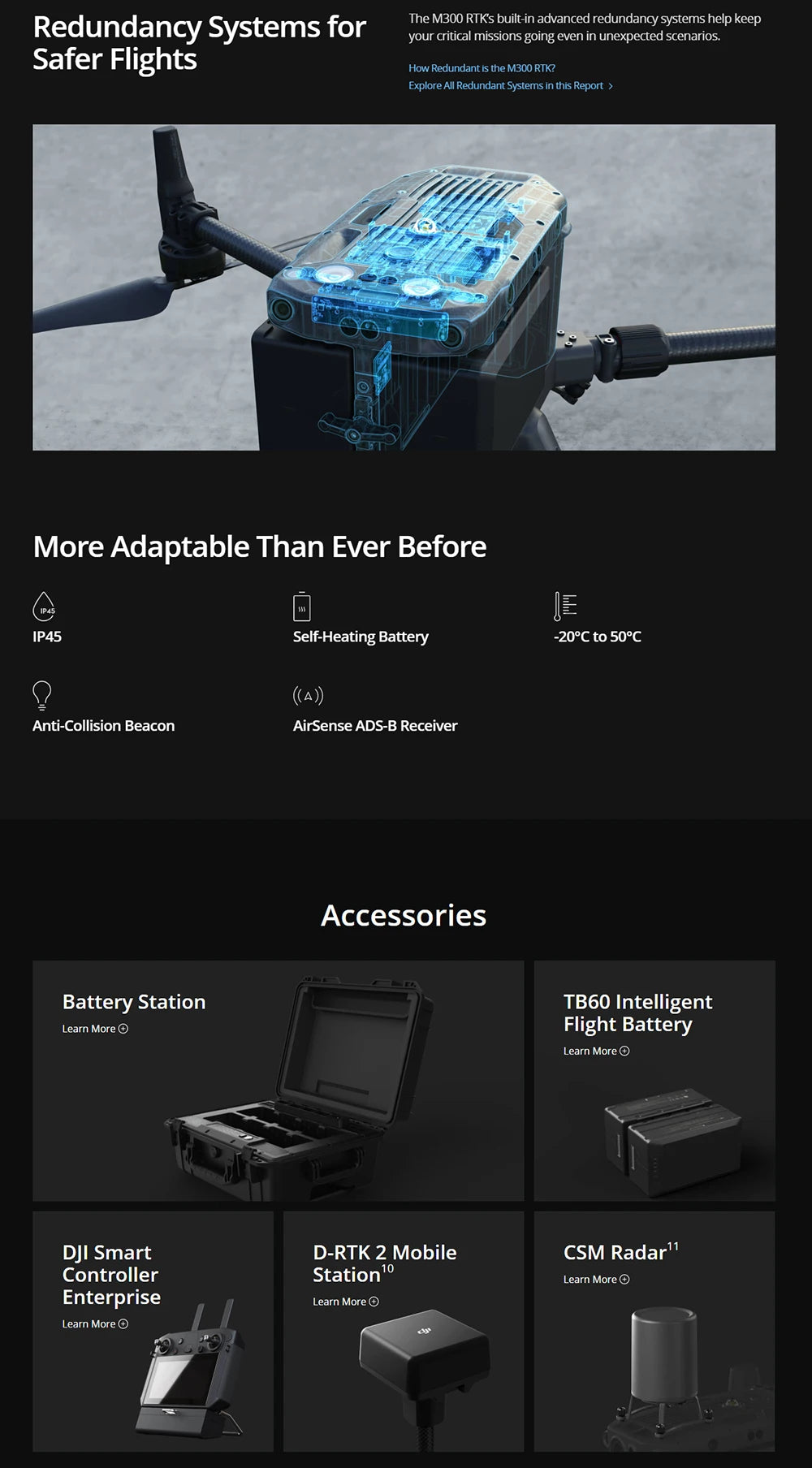 M3OO RTKs built-in advanced redundancy systems help keep your missions going