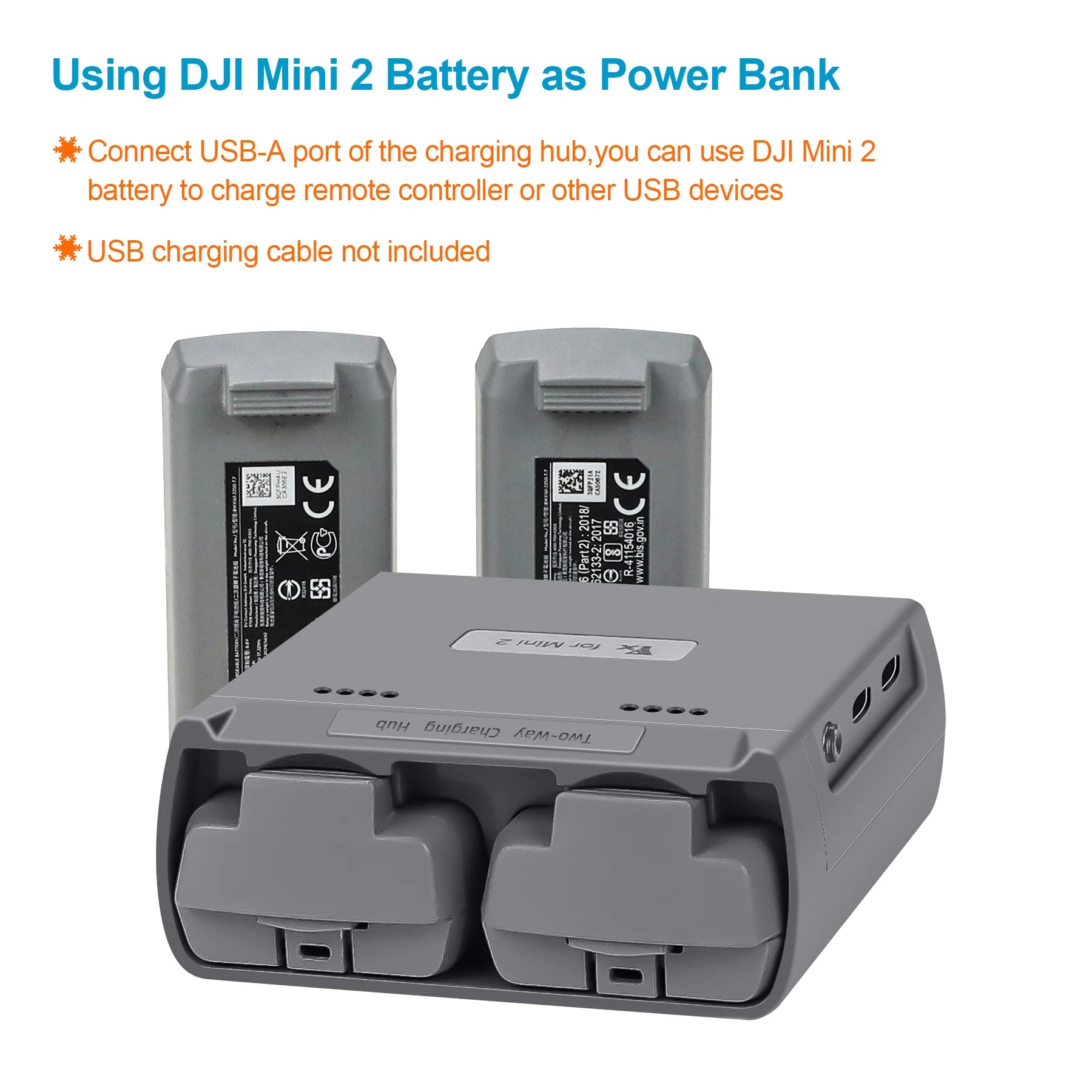 Mini 2/Mini SE Batterieladegerät Zwei-Wege-Ladestation Drohnenbatterien USB-Ladegerät für DJI Mini 2/Mini SE Zubehör Modulare Batterie 10 you pay us what you see on the invoice, i.e