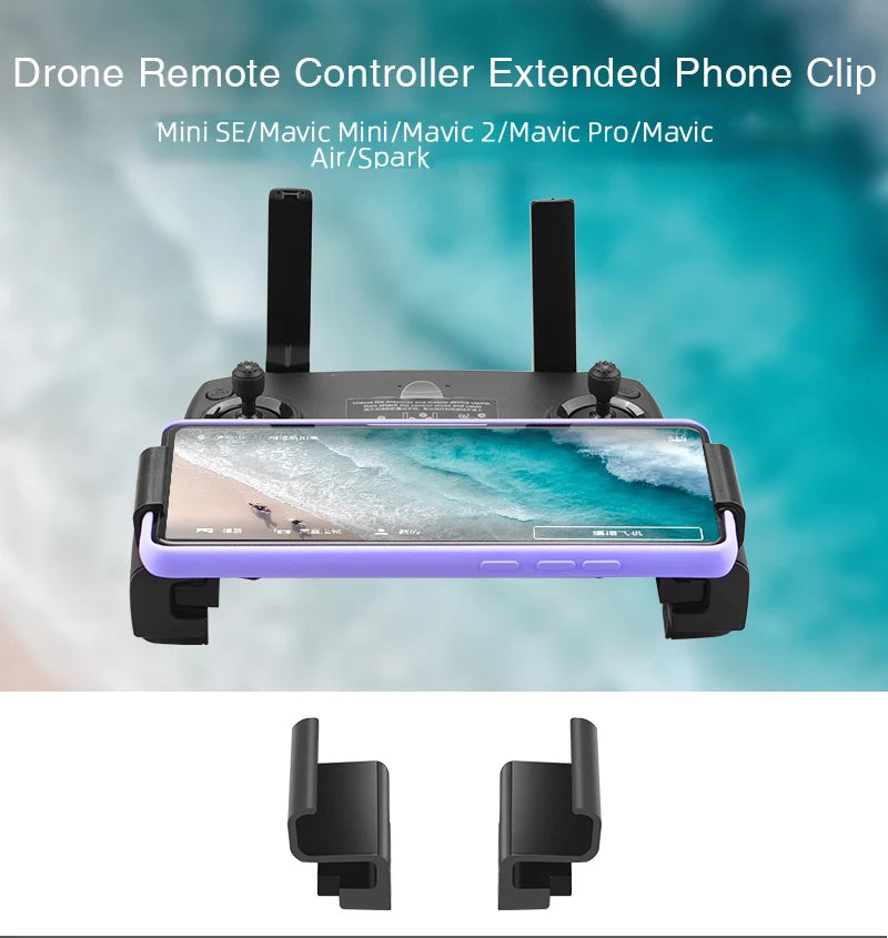 Phone Mount For DJI Mavic Mini Pro Air Spark Mavic 2 Zoom Drone Remote Control Clamp Clip Bracket Stable Phone Holder Accessory 7 Drone Remote Controller Extended Phone Clip Mini SE/Mavic Mini/Matic 2/