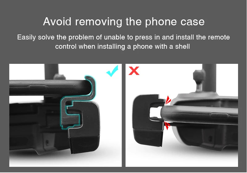Phone Mount For DJI Mavic Mini Pro Air Spark Mavic 2 Zoom Drone Remote Control Clamp Clip Bracket Stable Phone Holder Accessory 8 avoid removing the phone case Easily solve the problem of unable to press in and install