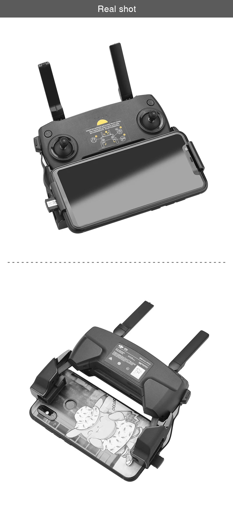 Phone Mount For DJI Mavic Mini Pro Air Spark Mavic 2 Zoom Drone Remote Control Clamp Clip Bracket Stable Phone Holder Accessory 15 anti-scratch and anti-skid to protect the remote control,