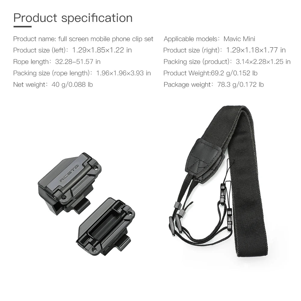 Phone Mount For DJI Mavic Mini Pro Air Spark Mavic 2 Zoom Drone Remote Control Clamp Clip Bracket Stable Phone Holder Accessory 33 product name Product name: full screen mobile phone clip set Applicable models: Mavic Mini