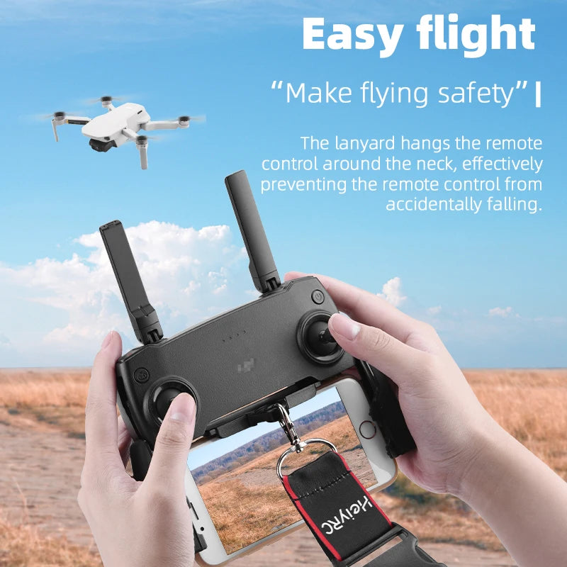 Phone Mount For DJI Mavic Mini Pro Air Spark Mavic 2 Zoom Drone Remote Control Clamp Clip Bracket Stable Phone Holder Accessory 47 lanyard hangs remote control around neck, effectively preventing it falling . lan