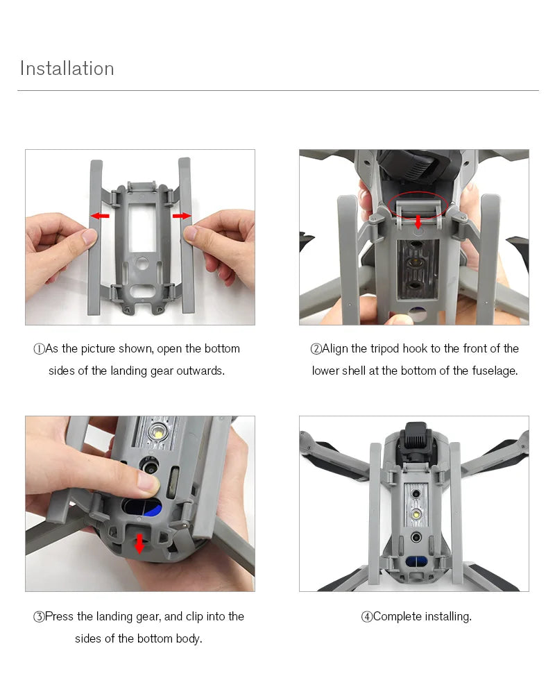 bottom of the fuselage opens the bottom QAlign the tripod hook to the front of
