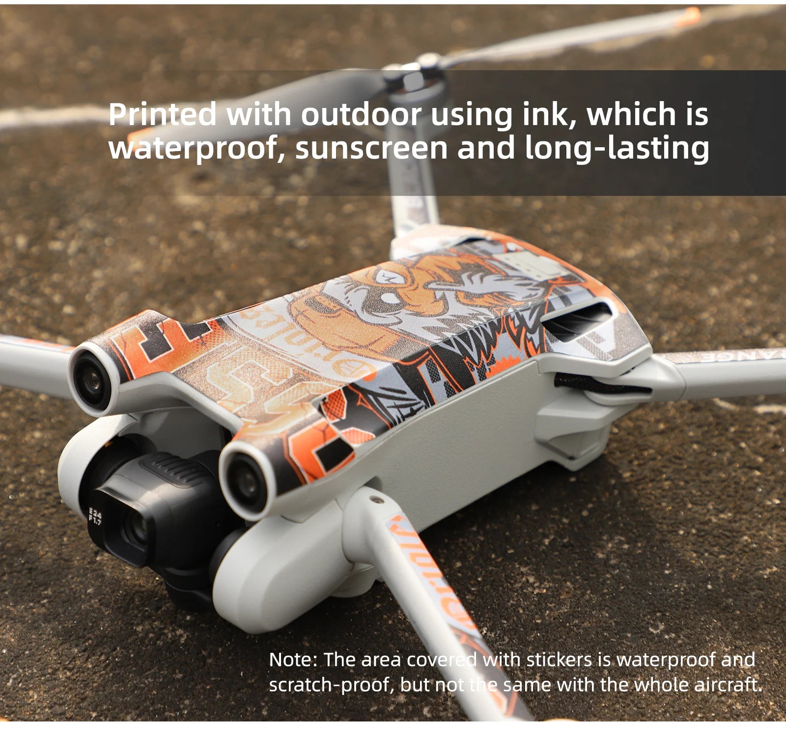Für DJI Mini 3 Pro Aufkleber Drone Schutz Film Wasserdichte Fernbedienung Aufkleber Volle Abdeckung Haut Für DJI Mini 3 Pro Drone Zubehör 17 Printed with outdoor using ink, which is waterproof; sunscreen and long-lasting .