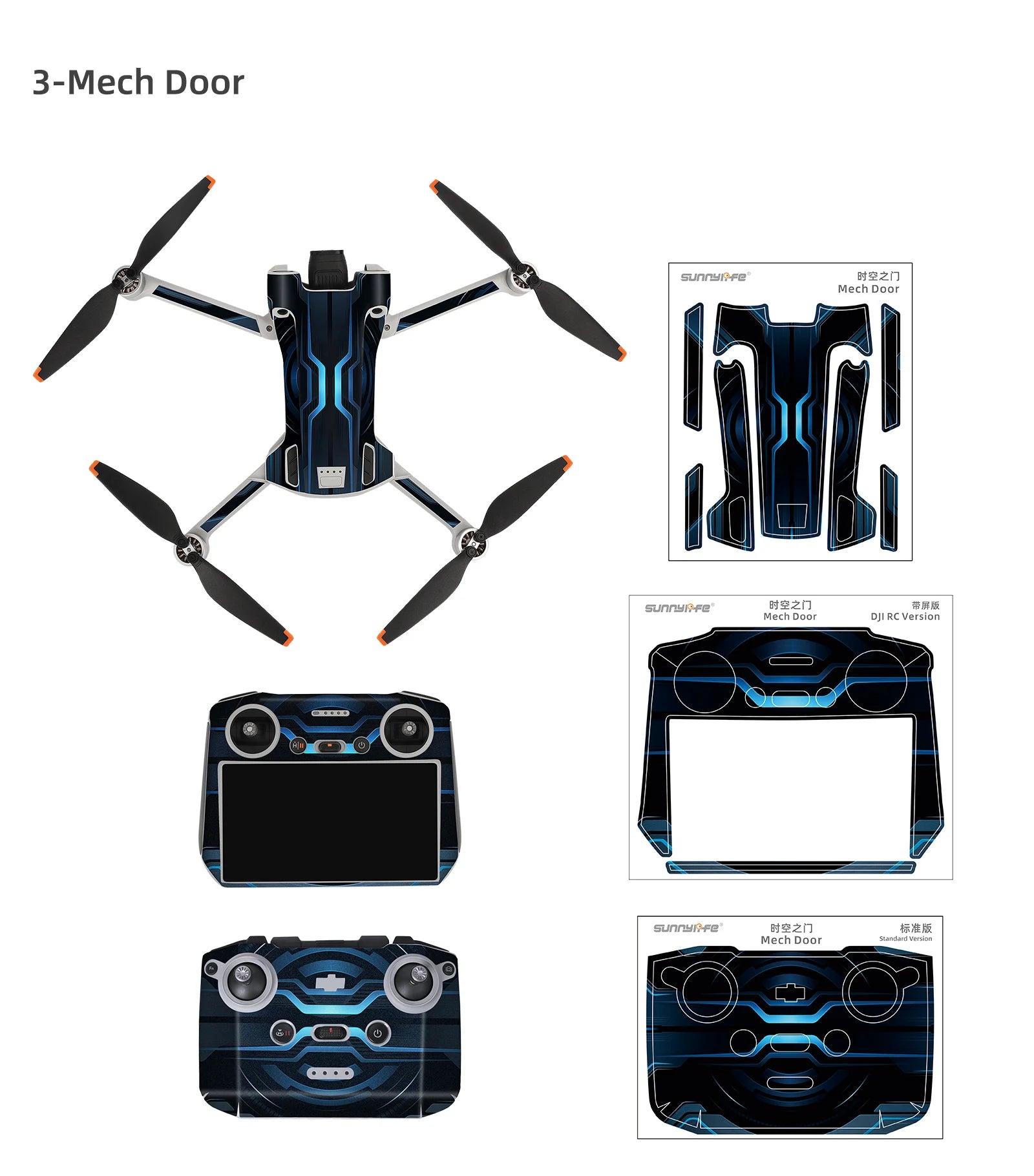 Für DJI Mini 3 Pro Aufkleber Drone Schutz Film Wasserdichte Fernbedienung Aufkleber Volle Abdeckung Haut Für DJI Mini 3 Pro Drone Zubehör 20 For DJI Mini 3 Pro Drone Accessories