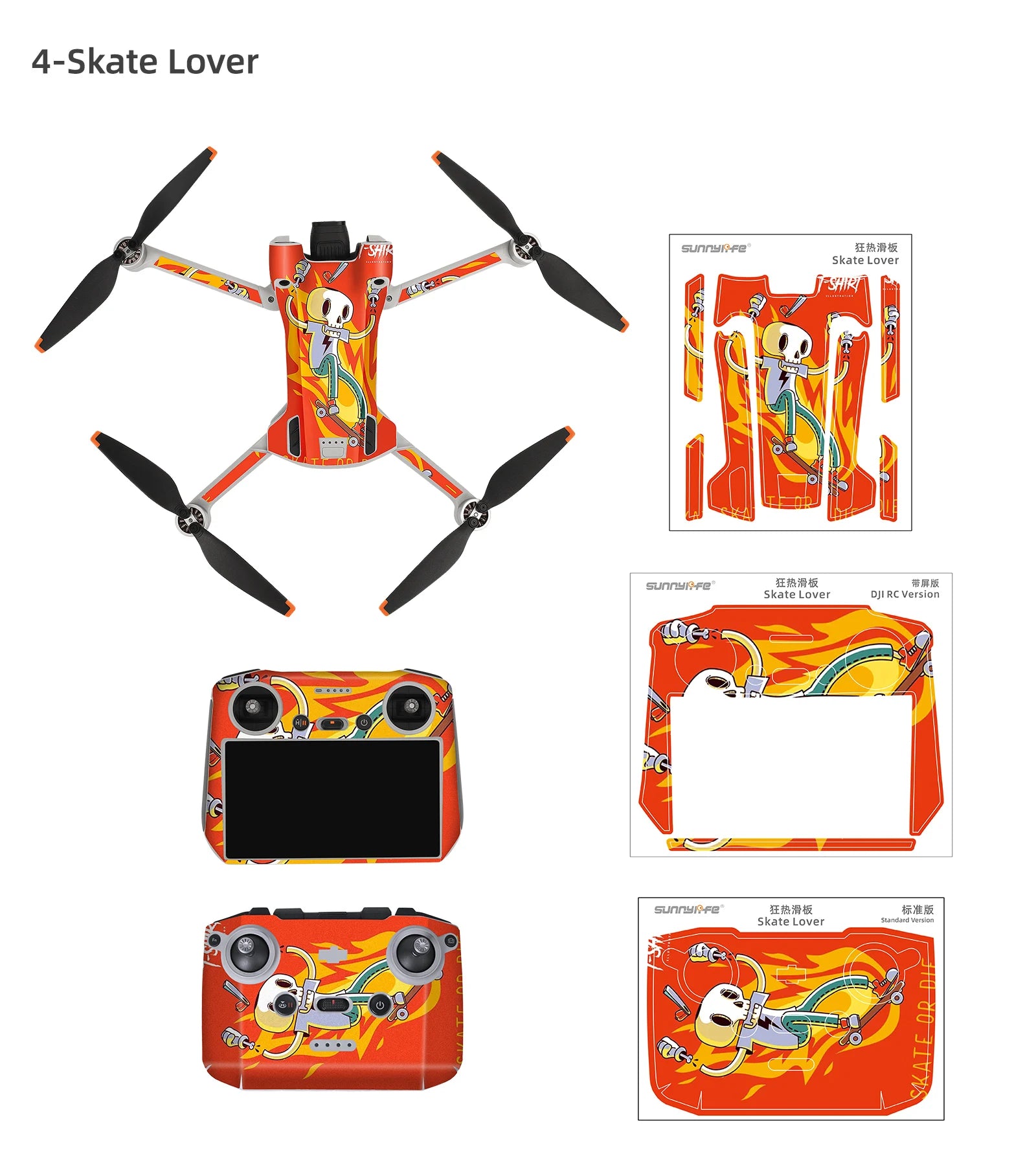 Für DJI Mini 3 Pro Aufkleber Drone Schutz Film Wasserdichte Fernbedienung Aufkleber Volle Abdeckung Haut Für DJI Mini 3 Pro Drone Zubehör 21 4-Skate Lover ik Sunnyirfe Jimat Skate