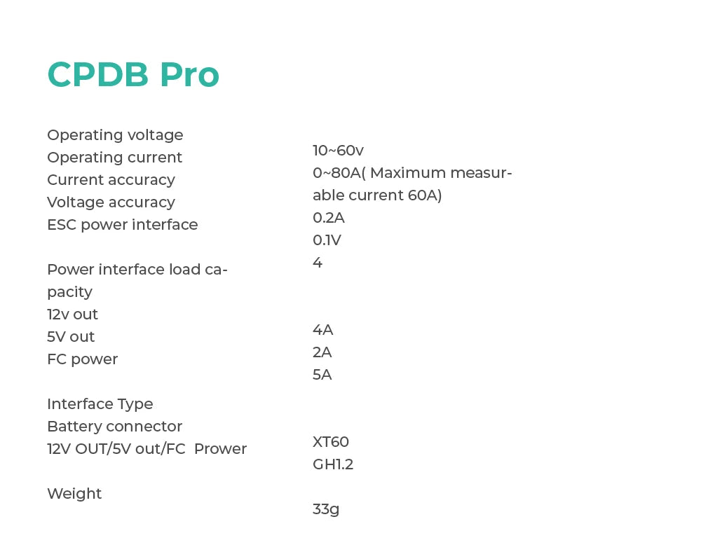CPDB Pro Operating voltage 1O60v Operating current Current O8OA(