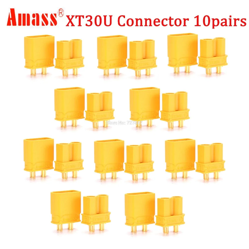 FPV Drone Connector Plug - 5 / 10 Pairs High Quality XT30 XT30U MR30 XT60 XT60H MR60 XT60PW XT90 XT90S Connector Plug for Battery Quadcopter Multicopter 26 FPV Drone Connector, Au1ass' XT3OU Connector 1Opairs Si