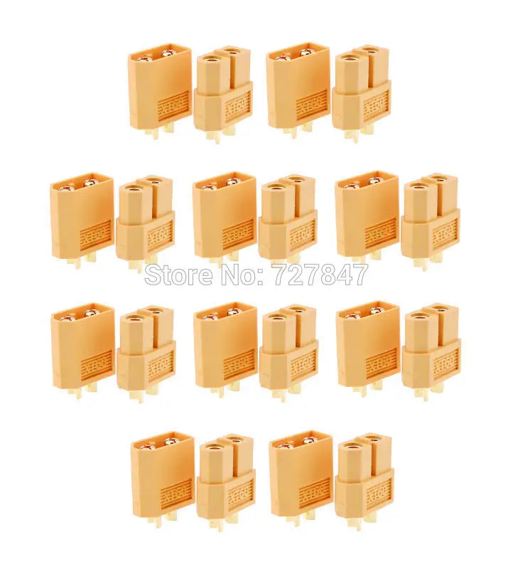 FPV Drone Connector Plug - 5 / 10 Pairs High Quality XT30 XT30U MR30 XT60 XT60H MR60 XT60PW XT90 XT90S Connector Plug for Battery Quadcopter Multicopter 27 FPV Drone Connector, Low resistance, and gives the best electric flow
