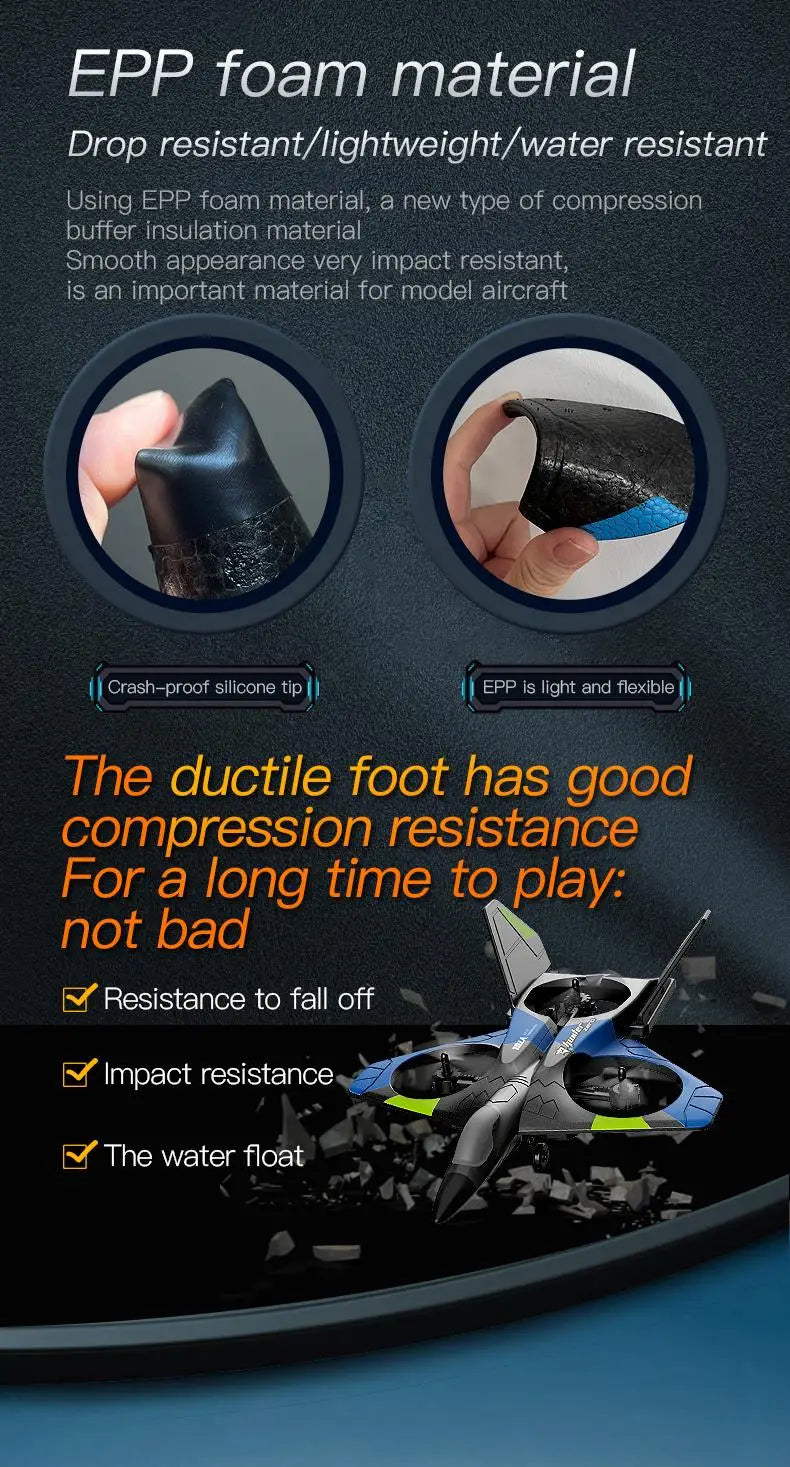 V27 RC Airplane, EPP foam material, a new type of compression buffer insulation material, is an important material
