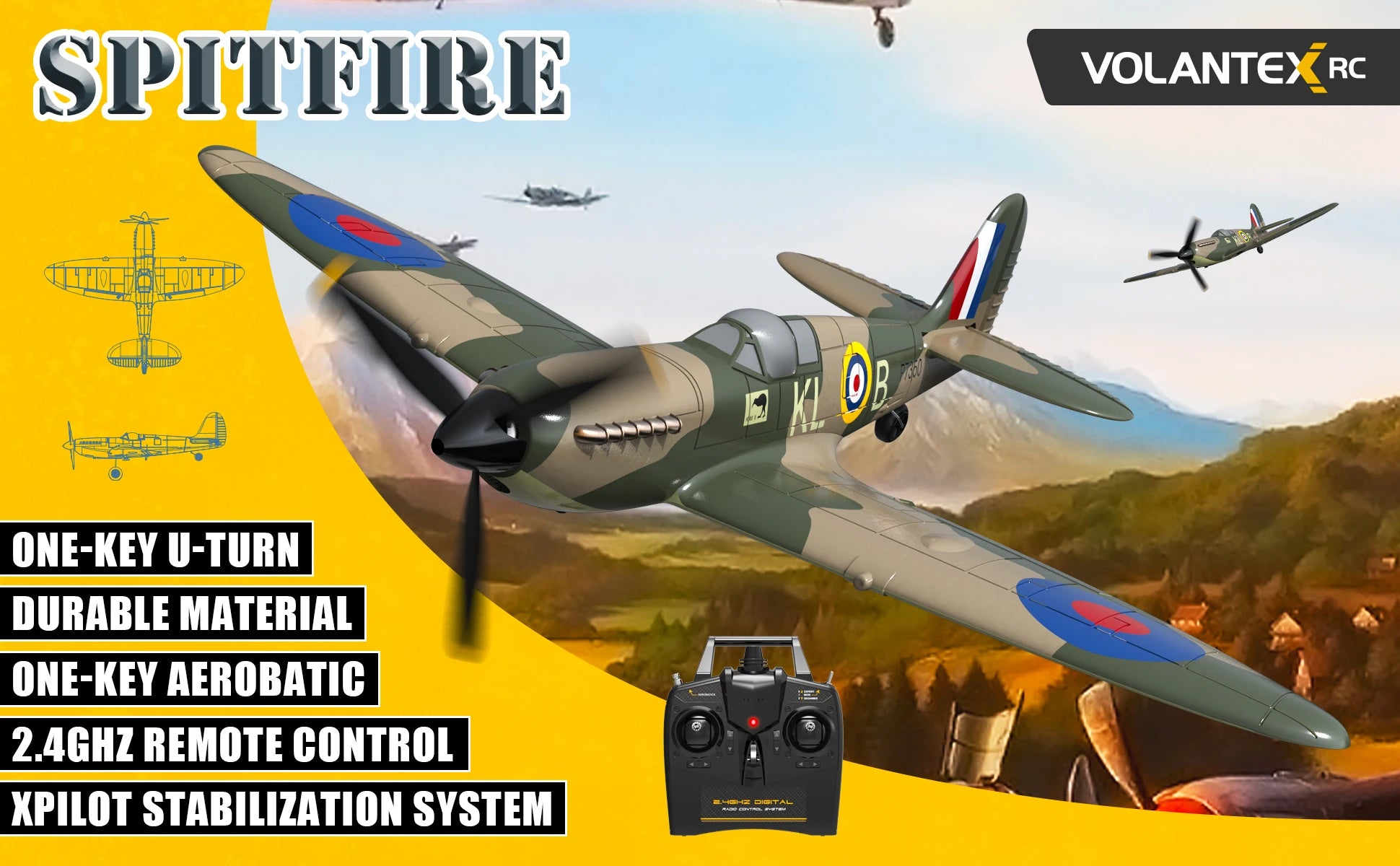 P-40 RC Flugzeug P40 Fighter RC Flugzeug - 400mm Spannweite 4CH 6-Achsen Gyro One-Key U-Turn Kunstflug RTF RC Flugzeug Outdoor Spielzeug 12 P-40 RC Aircraft P40 Fighter RC Plane, P-40 RC Aircraft P40 Fighter