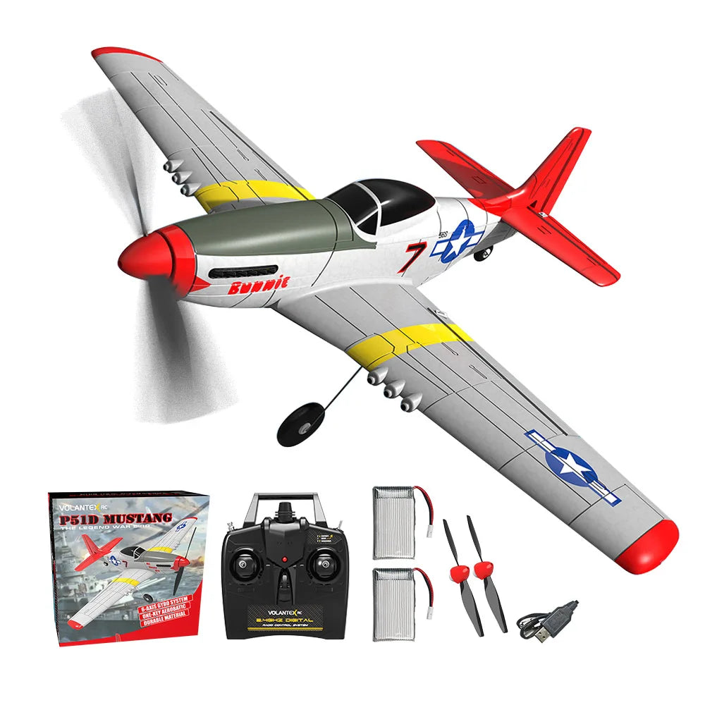 P51D RC-Flugzeug – 2-Kanal/4-Kanal-Ein-Tasten-Kunstflug-RC-Flugzeug RTF Mustang-Flugzeug mit Xpilot-Stabilisierungssystem (761-5 RTF) 19 P51D RC Airplane, PSID MUSTANG Louno Bupnit IAULUnd uTLn
