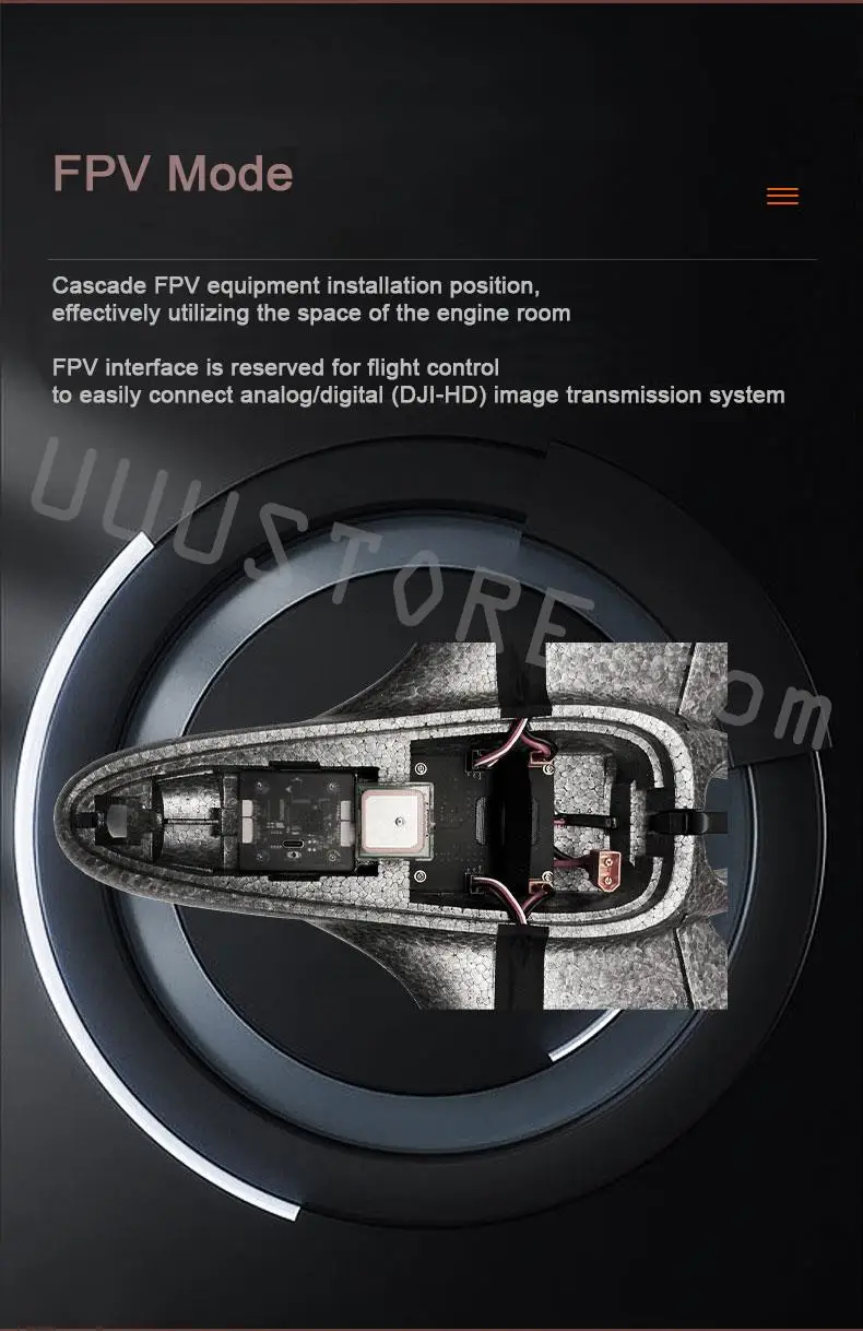 Jumper Xiake800 VTOL, Cascade FPV equipment installation position . utilizing the space of the engine room