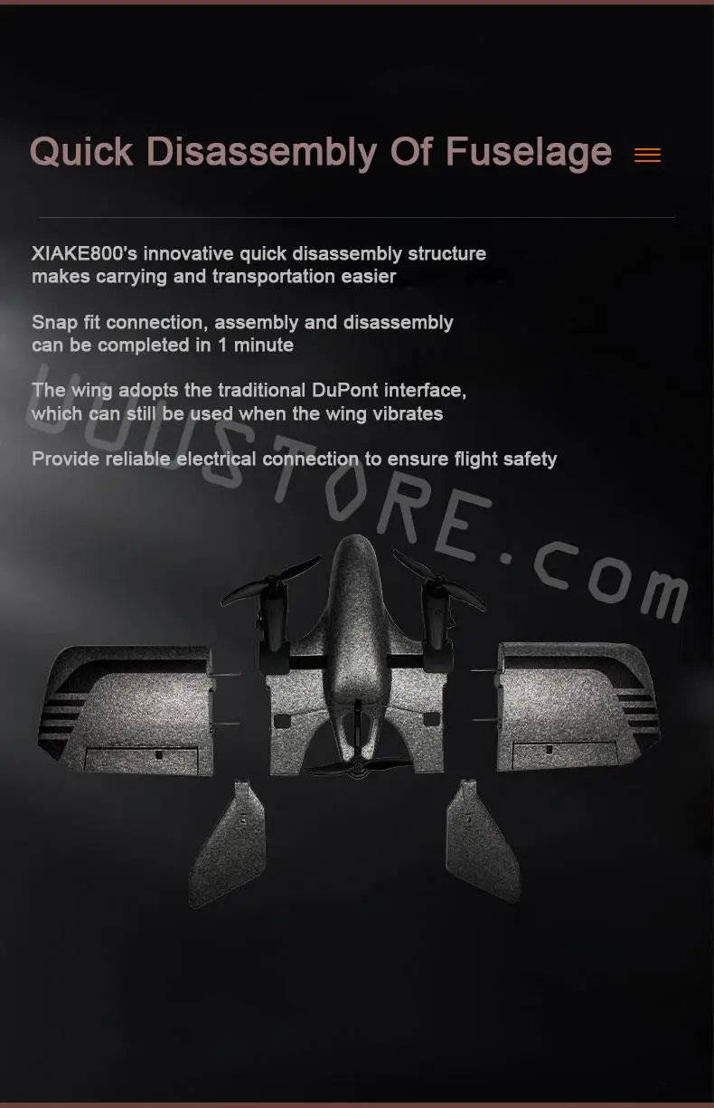Jumper Xiake800 VTOL, XIAKE8OO's innovative quick disassembly structure makes carrying