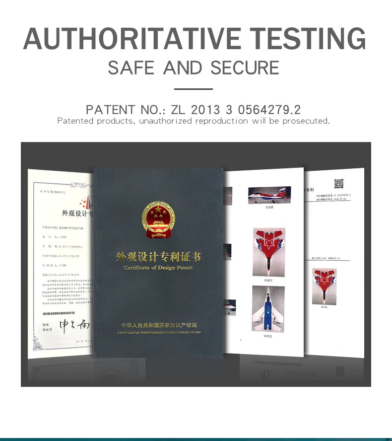MiG-530 RC Foam Aircraft, AUTHORITATIVE TESTING SAFE AND SECURE PATENT NO