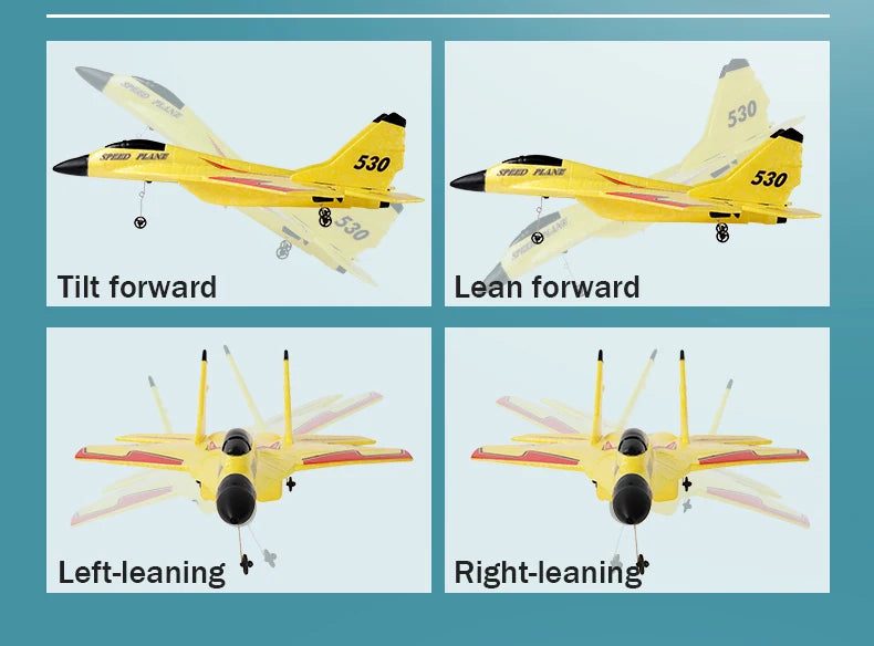 MiG-530 RC Foam Aircraft, 530 Cn 530 Tilt forward Lean forward Left-leaning Right