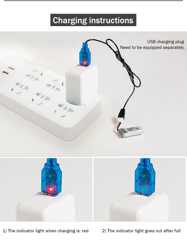 MiG-530 RC Foam Aircraft, Charging instructions USB charging plug Need to be equipped separately .