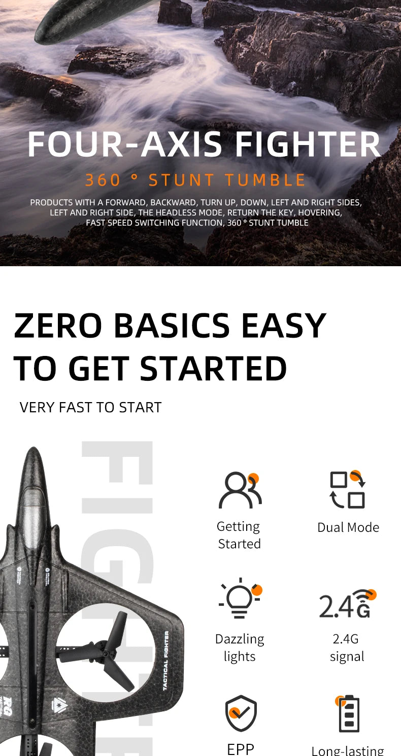 X66 Foam RC Airplane, FOUR-AXIS FIGHTER 36 0 STUNT TUMBLE PRO