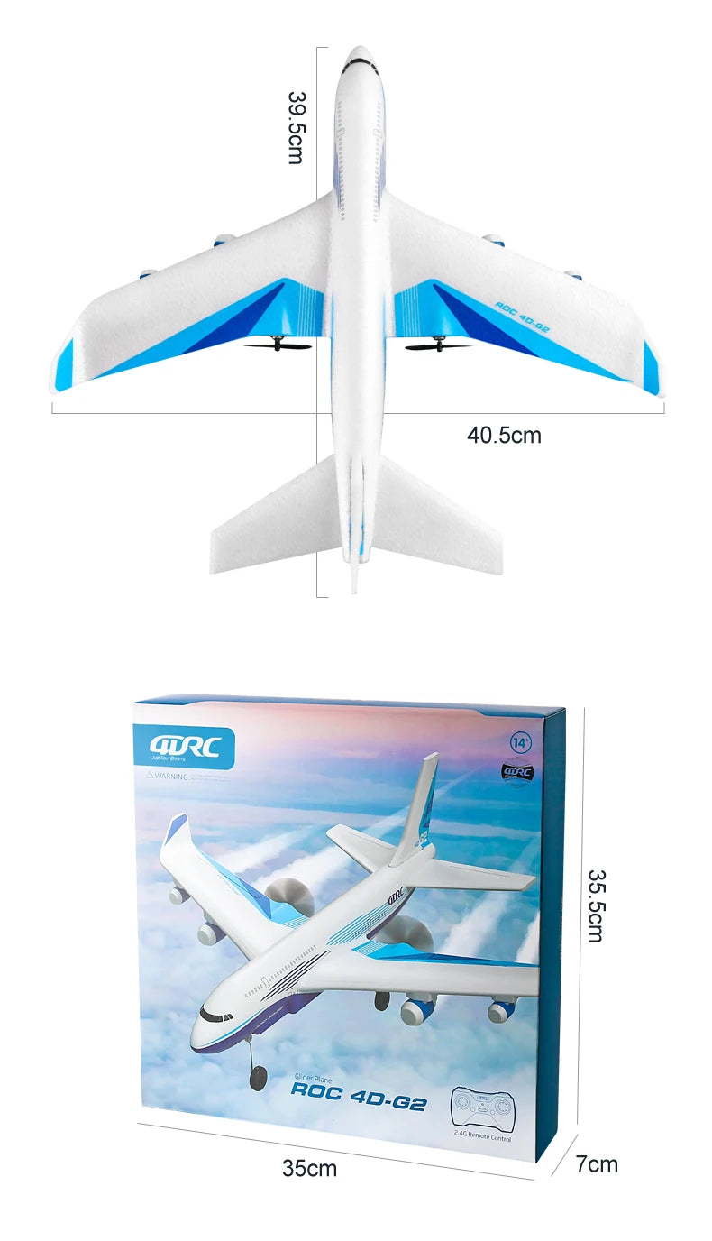 G2 RC Airliner Glider – 2-Kanal-Fernbedienung, Handwurf-Funksteuerung, schaumbeständiges Outdoor-Flugzeugspielzeug 21 G2 RC airliner Glider, rudder quantity is suitable for beginners to fly.