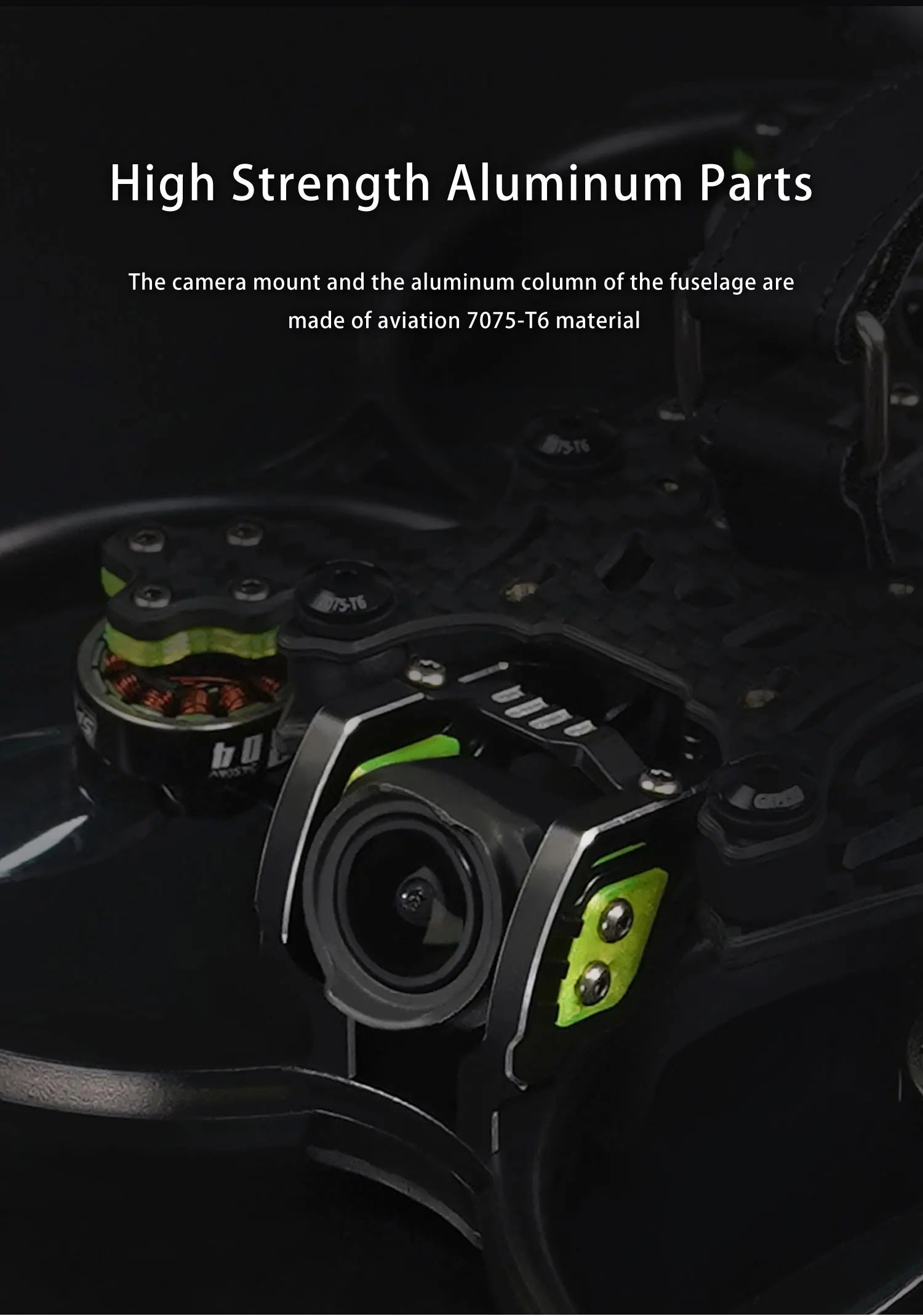 GEPRC Cinebot30 FPV Drone, the camera mount and the aluminum column of the fuselage are made of aviation 7075-T