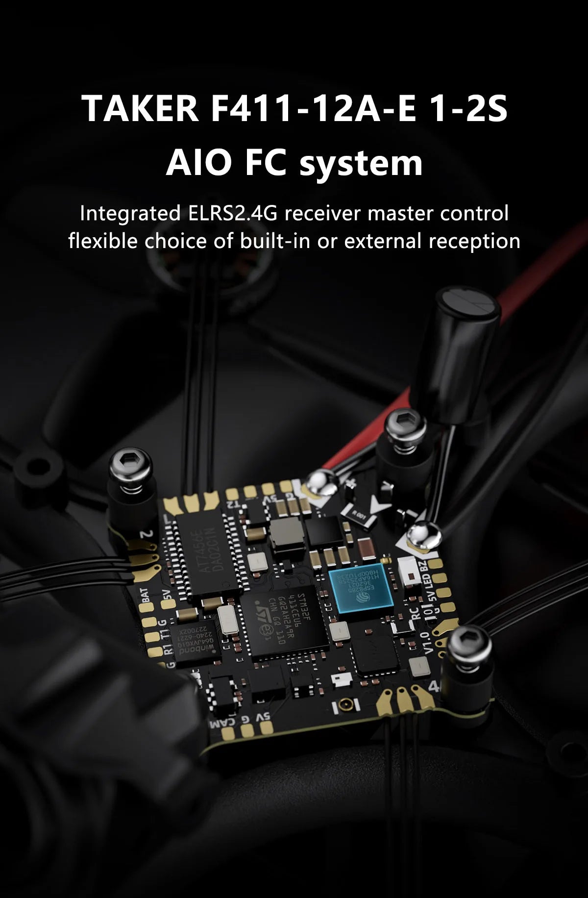 GEPRC DarkStar20 WTFPV, TAKER F411-12A-E 1-2S AIO FC system Integrated