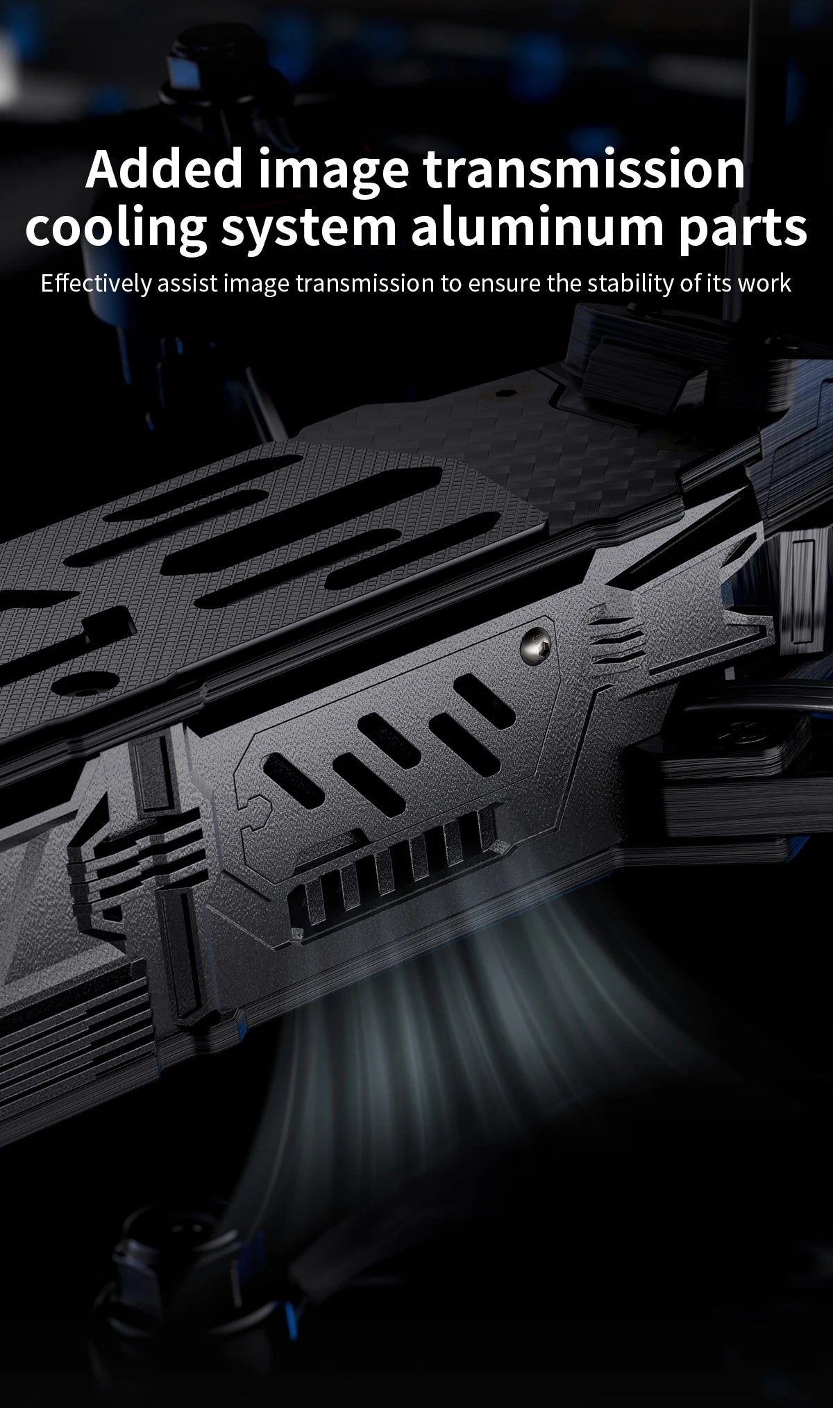 GEPRC MOZ7 HD O3 - Long Range FPV, GEPRC MOZ7 HD O3, Added image transmission cooling system aluminum parts Effectively assist image transmission to ensure the stability of its