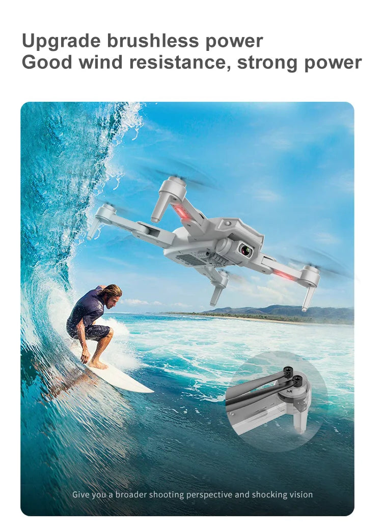 S608 Pro GPS Drone, Upgrade brushless power Gives you a broader shooting perspective and shocking vision .