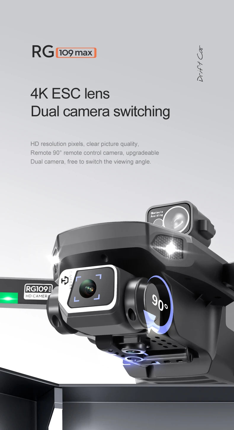 RG109 PRO MAX GPS Drone - RC Distance 1200M Professional Obstacle Avoidance 4K HD Dual HD Camera Brushless Foldable Quadcopter Professional Camera Drone 33 RG109 PRO MAX GPS Drone, RG o9max 3 4K ESC lens Dual camera switching HD resolution pixels