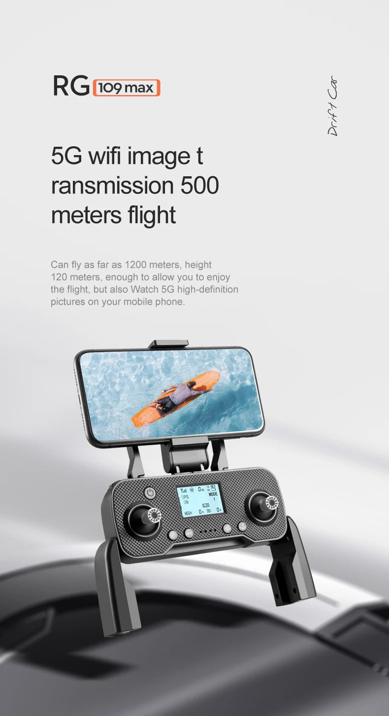 RG109 PRO MAX GPS Drone - RC Distance 1200M Professional Obstacle Avoidance 4K HD Dual HD Camera Brushless Foldable Quadcopter Professional Camera Drone 34 RG109 PRO MAX GPS Drone, RGpoomax 3 5G wifi image t ransmission 500 meters flight Can fly