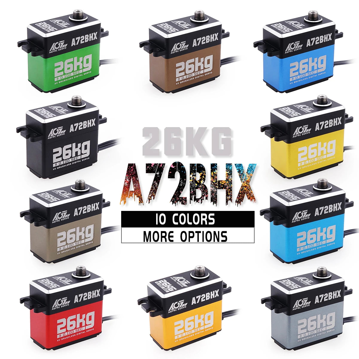 AGFRC A72BHX - 26KG High Torque Fast Speed HV Brushless Metal Gear Digital Steering Servo Motor For 1/10 RC Car Crawler Buggy 29 AGFRC A72BHX, A72BHX - 26KG High