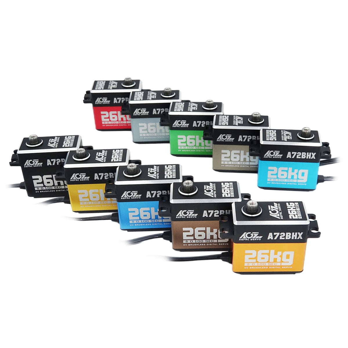 AGFRC A72BHX - 26KG High Torque Fast Speed HV Brushless Metal Gear Digital Steering Servo Motor For 1/10 RC Car Crawler Buggy 30 AGFRC A72BHX, A72BHX - 26KG High