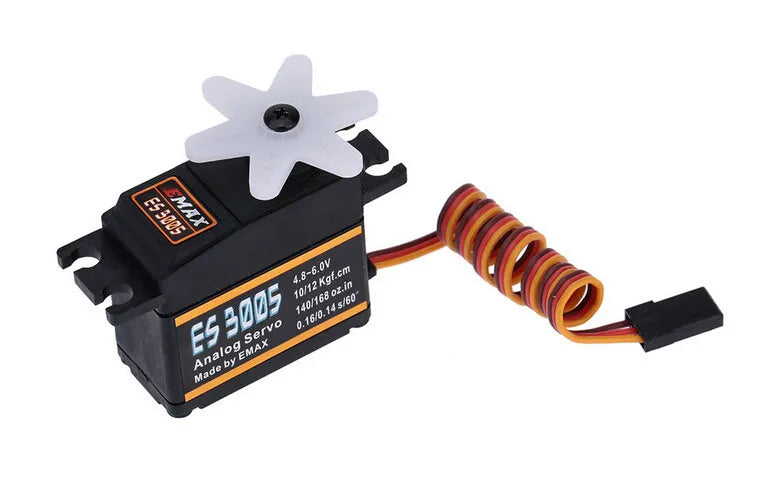 4pcs EMAX ES3005 Servo - Analog Metal Waterproof Servo with Gears 43g servo 13KG torque for RC Car Boat Fixed-wing Copters 7 4pcs EMAX ES3005 Servo, package includes servo horns and mounting screws