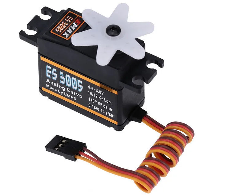 4pcs EMAX ES3005 Servo - Analog Metal Waterproof Servo with Gears 43g servo 13KG torque for RC Car Boat Fixed-wing Copters 8 4pcs EMAX ES3005 Servo, 4pcs EMAX ES