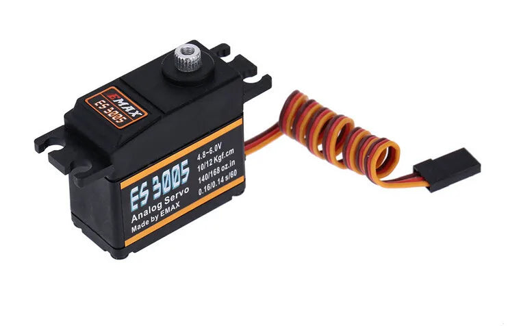 4pcs EMAX ES3005 Servo - Analog Metal Waterproof Servo with Gears 43g servo 13KG torque for RC Car Boat Fixed-wing Copters 9 4pcs EMAX ES3005 Servo, the ES3005 servo offers impressive power with a torque of 12.0 kg