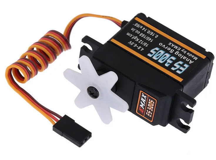 4pcs EMAX ES3005 Servo - Analog Metal Waterproof Servo with Gears 43g servo 13KG torque for RC Car Boat Fixed-wing Copters 10 4pcs EMAX ES3005 Servo, masses of torque, excellent speed, waterproof, perfect for RC helicopter, boat and car