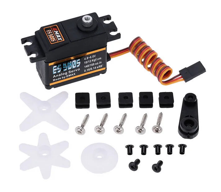 4pcs EMAX ES3005 Servo - Analog Metal Waterproof Servo with Gears 43g servo 13KG torque for RC Car Boat Fixed-wing Copters 12 4pcs EMAX ES3005 Servo - Analog Metal