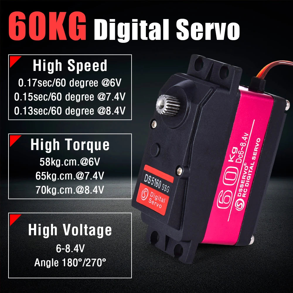 DSServo 60Kg 80Kg 150Kg Digital Servo - RC 1/5 Servo Waterproof High Torque Servo for Redcat HPI Baja 5B SS compatible SAVOX-0236 21 DSServo, GOKG Digital Servo High Speed 0.17sec/60 degree @6V 0.