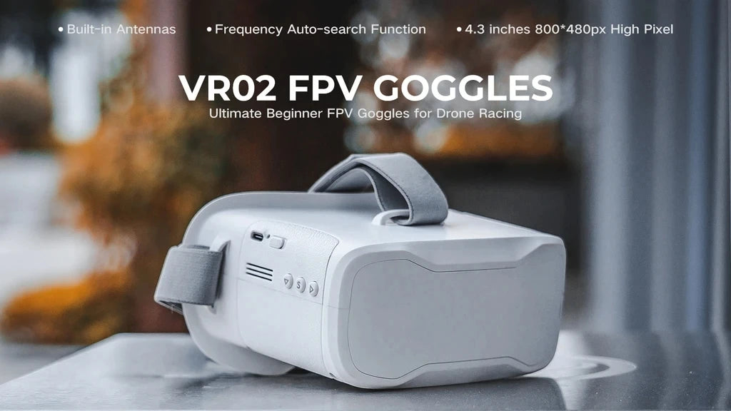 BETAFPV VR02 FPV-Brille – 4,3 Zoll 40 CH 3,7 V Einsteiger-Antenne mit HD-LCD-Bildschirm, Original-FPV-Brille für Racing-Drohnenteile 9 BETAFPV VR02 FPV Goggle, Built-in Antennas Frequency Auto-search Function 4.3 inches 800