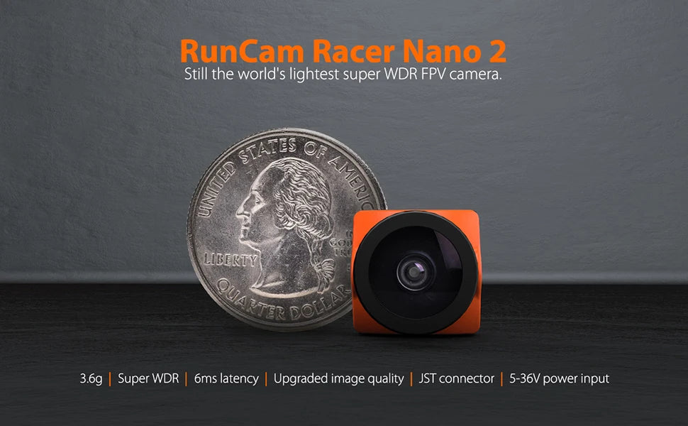 RunCam Racer Nano 2 Analoge FPV-Kamera – 1000TVL Super WDR 6 ms Gestensteuerung mit geringer Latenz für Renndrohnen 7 RunCam Racer Nano 2 Analog FPV Camera, RunCam Racer Nano 2 still the world's lightest super WDR FP