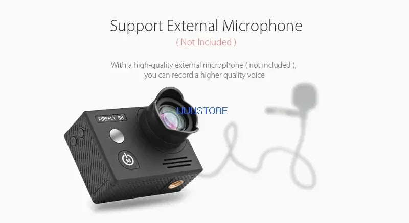 Hawkeye Firefly 8S Action-Kamera – 4K 170/90 Grad Super-View Bluetooth FPV Sport Action Cam FPV HD WiFi Kamera für RC Racing Drone 13 Hawkeye Firefly 8S Action Camera, Support External Microphone (Not Included) You can record higher quality voice NUUUSTORE