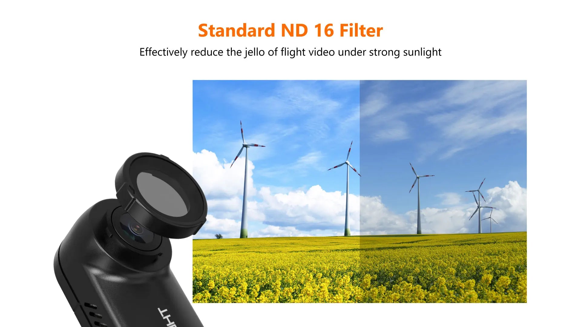 RunCam Thumb Camera - HD Action Camera 1080P/60FPS FOV 150°Built-in Gyro Stabilization 128G SD Card 9.8g FPV Camera 10 RunCam Thumb Camera, Standard ND 16 Filter Effectively reduce the jello of flight video under strong sunlight