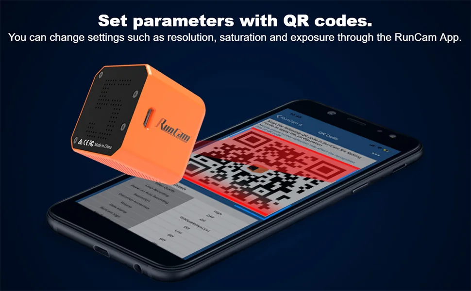 RunCam 5 Action Camera, Set parameters such as resolution, saturation and exposure through the RunCam App .