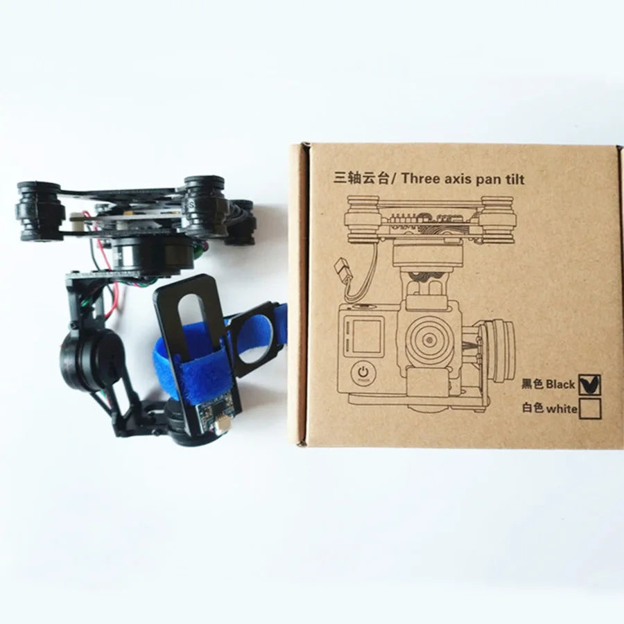 3 Axis Brushless Gimbal, Dyca RE Black hewhite =0za/ Three axis pan