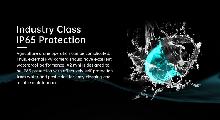 SIYI A2 Mini Ultra Wide Angle FPV Gimbal, external FPV camera should have excellent waterproof performance . A2 mini is designed to be