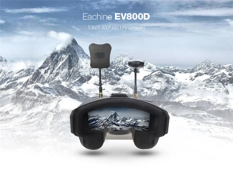 Eachine EV800D FPV-Brille – 5,8 G 40 CH 5 Zoll 800 x 480 Video-Headset HD DVR Diversity FPV-Drohnenbrille mit Batterie für RC-Modell RC-Drohnenteile 9