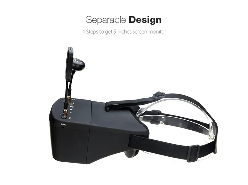 Eachine EV800D FPV-Brille – 5,8 G 40 CH 5 Zoll 800 x 480 Video-Headset HD DVR Diversity FPV-Drohnenbrille mit Batterie für RC-Modell RC-Drohnenteile 13