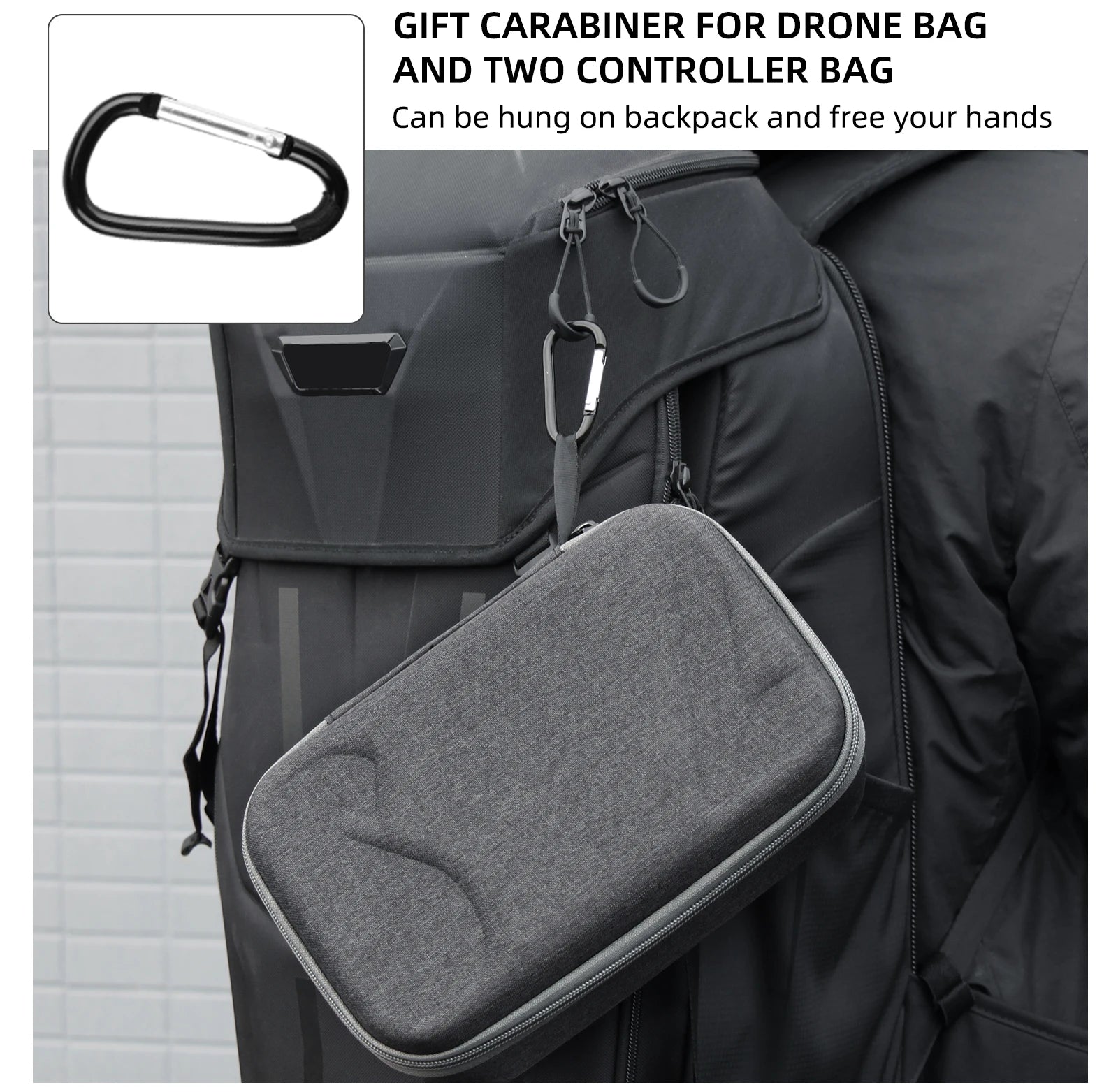 Portable Carrying Case For DJI Mini 4 Pro, GIFT CARABINER FOR DRONE BAG AND TWO CONTROL